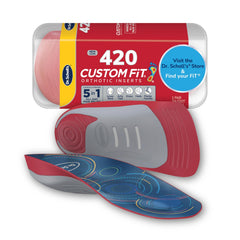Dr. Scholl's Custom Fit 3/4-length insoles inside a shoe provide targeted arch support.