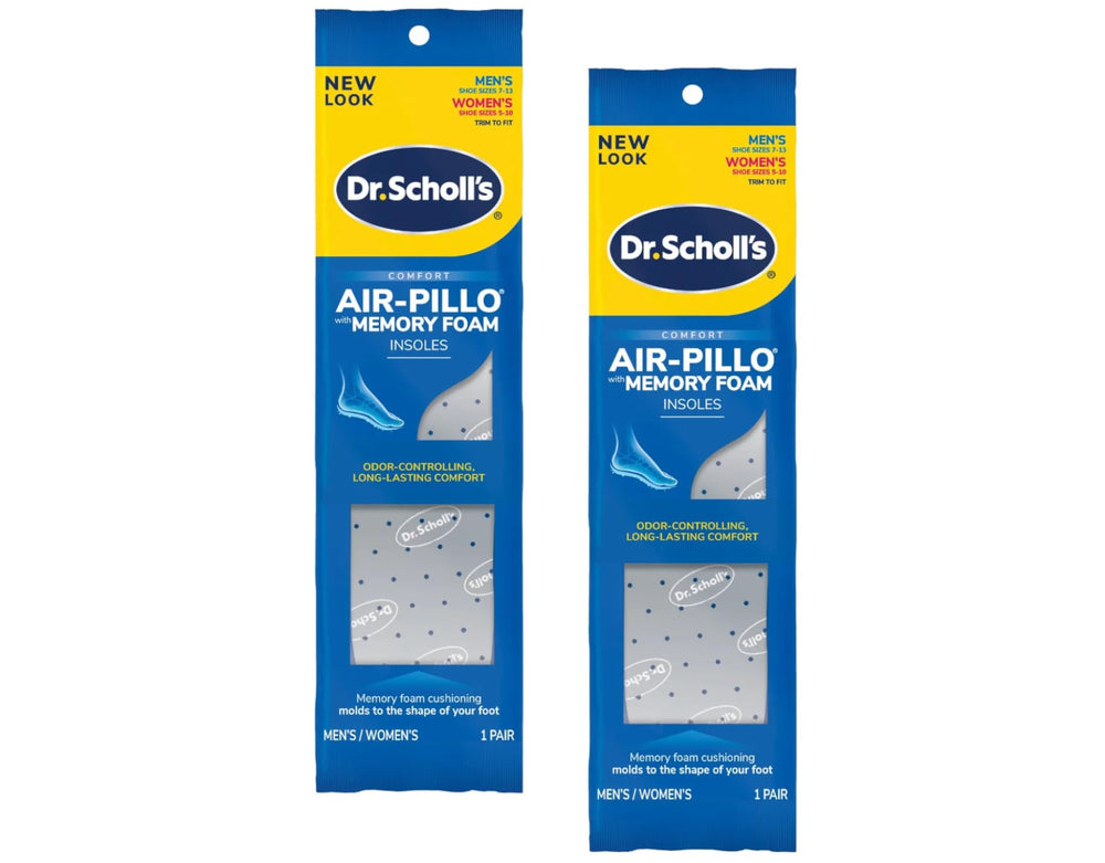 Dr. Scholl's Doble Air-Pillo plantillas aire para confort diario y control de olores.