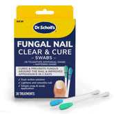 Dr Scholl's packaging shows clear and cure swabs kit for convenient home use.