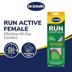 Dr. Scholl's Run Active Comfort Insole arch support reduces foot fatigue