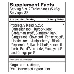Dr. Schulze's Detox Tea dried herbs highlighting traditional ingredients for digestive comfort