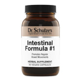 Dr. Schulze's Intestinal Formula 1 bottle front view for vegan bowel support.