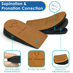 Dr. Shoesert 3-layer removable design shown with adjustable height for comfort.