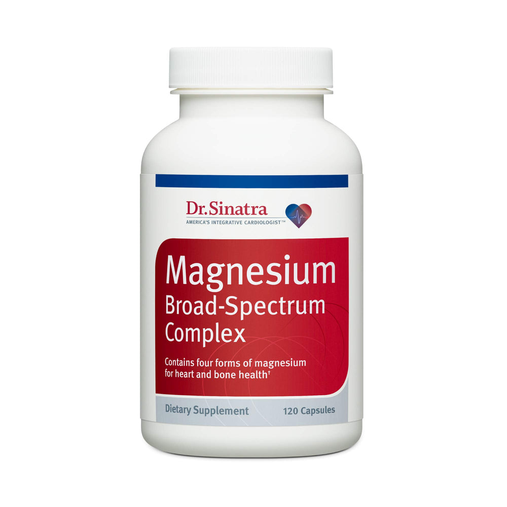 Dr. Sinatra Magnesium Broad-Spectrum bottle pour demonstrates easy daily use for heart support.