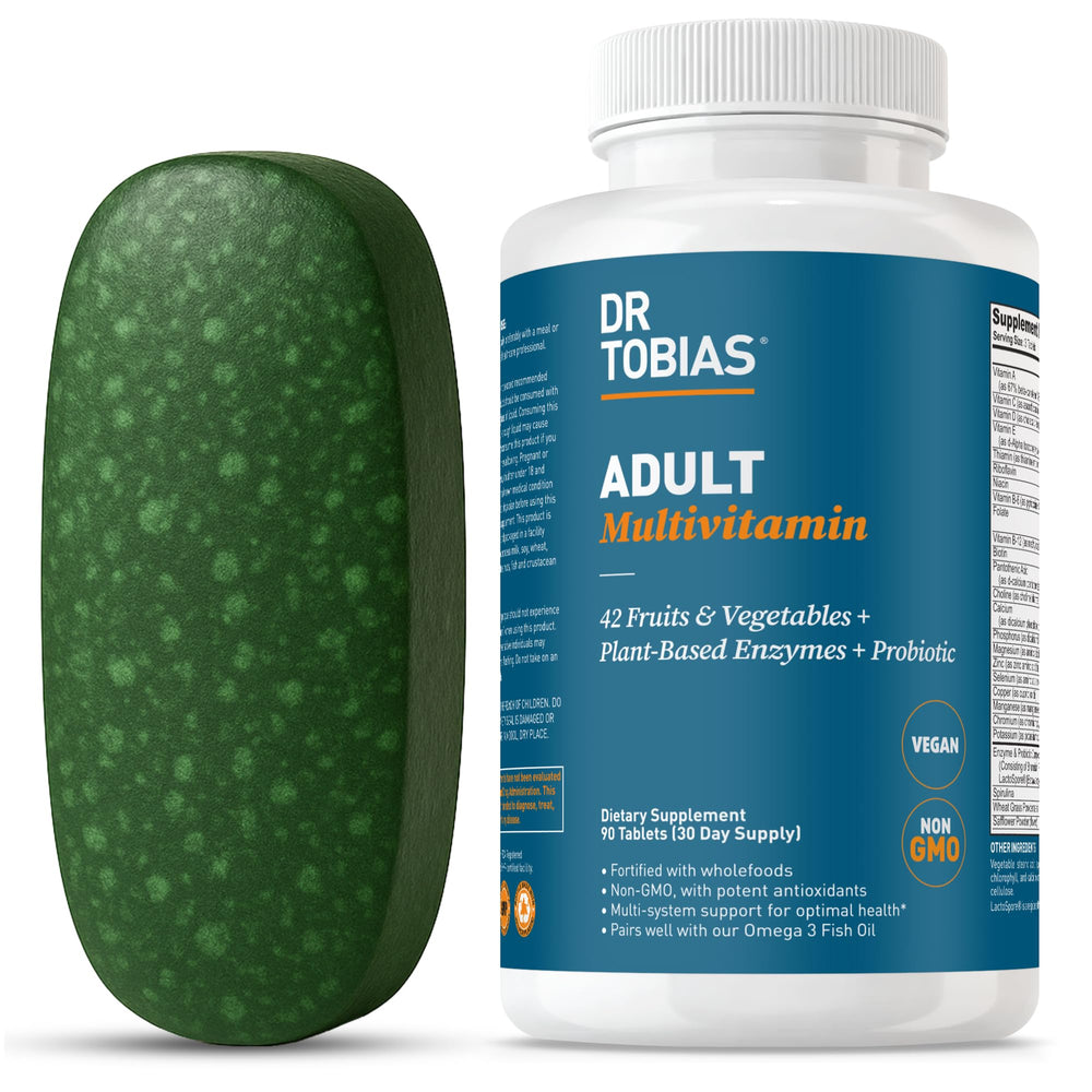 Dr. Tobias multivitamin bottle for daily wellness support and energy.