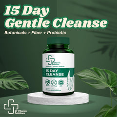 DR VITAMIN SOLUTIONS capsules shown for easy nightly use in a short-term cleanse.