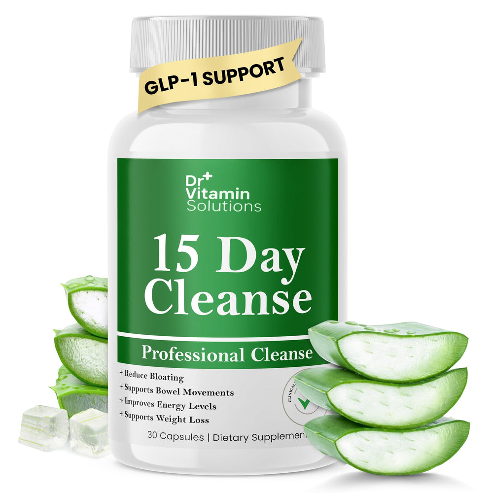 DR VITAMIN SOLUTIONS 15 Day Gut Cleanse bottle for detox and digestion support.