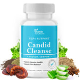 DR VITAMIN SOLUTIONS Candid Cleanse bottle on shelf supports daily gut balance.