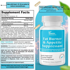 DR VITAMIN SOLUTIONS fat burner capsules ready for easy daily dosing.