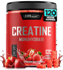 Dralot Creatine Gummies bottle shows vibrant flavor and convenient energy support