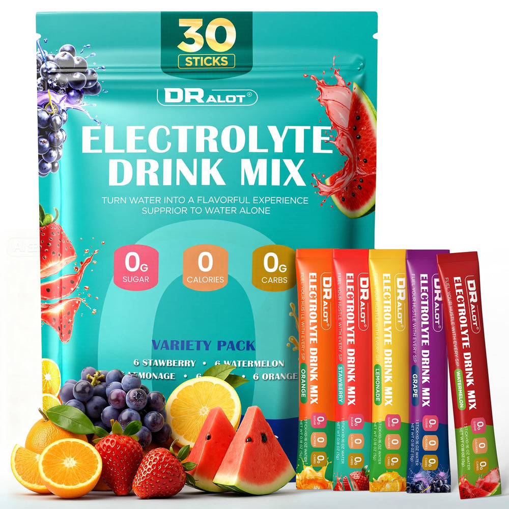 Dralot Juicy Splash packets on the go for quick hydration during workouts and travel.