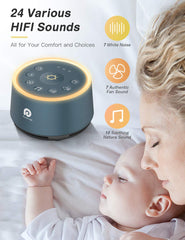 Dreamegg D1 night light on in nursery setting for bedtime comfort