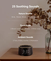 Dreamegg D1 Nova offers 25 sounds including white noise, lullabies, and nature tones