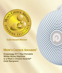 Dreamegg D11 Max on nightstand ready to help babies and adults fall asleep.