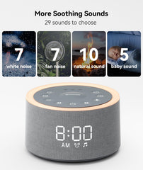 Dreamegg D1+ alarm clock feature shown for gentle wake-ups.