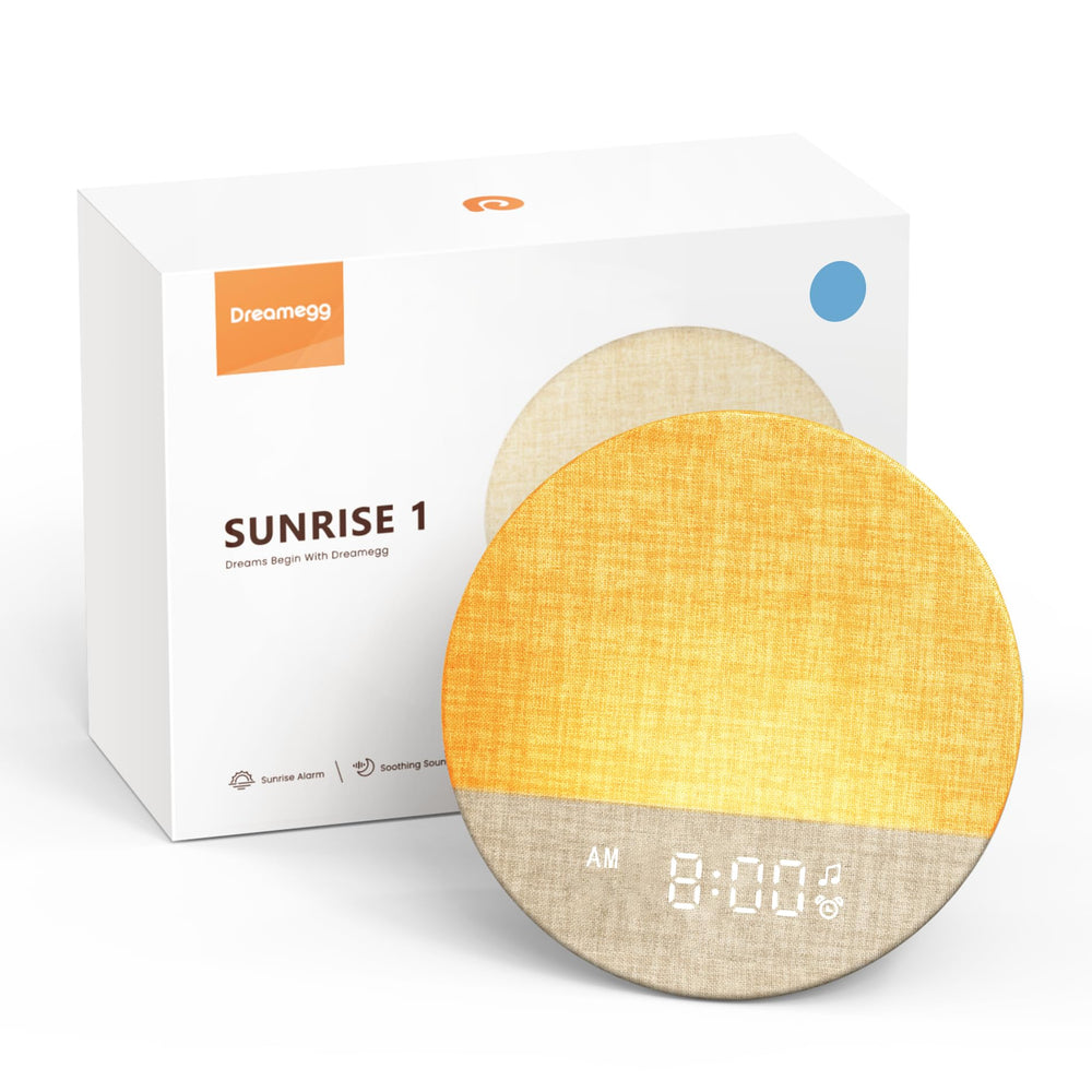 Dreamegg Sunrise 1 simulates sunrise for a gentle morning wake-up.