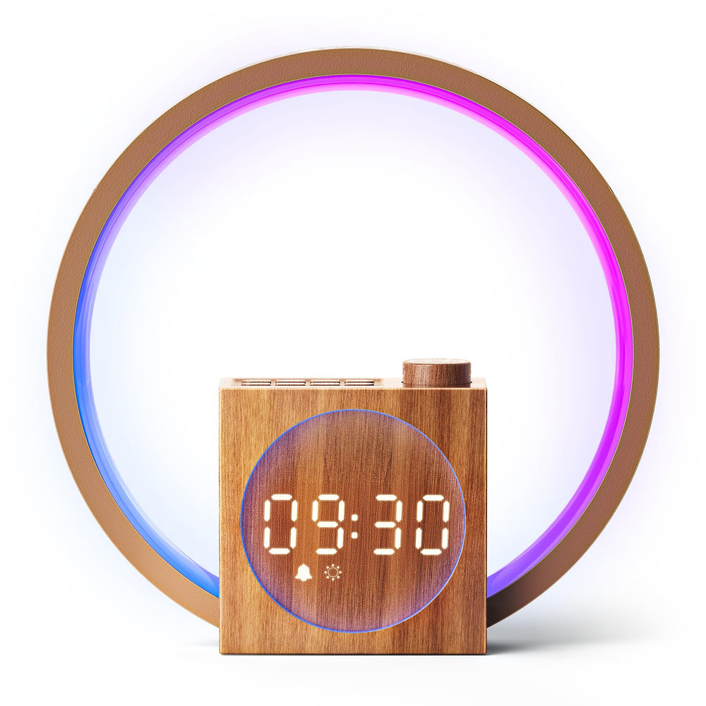 Dreamegg Sunrise Alarm Clock front view with sunrise wake and ambient light
