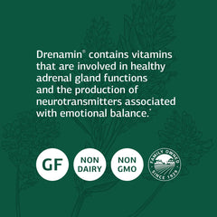 Drenamin bottle in use on kitchen counter during routine.