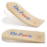 Dr Foot adjustable heel lift beige front view shows three-layer design for balance.