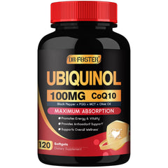 DRFOSTER CoQ10 ubiquinol bottle showing daily antioxidant support