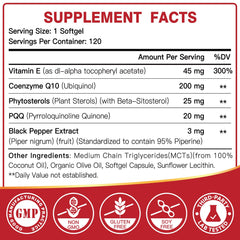 DRFOSTER CoQ10 bottle label close-up showing Vitamin E and PQQ components