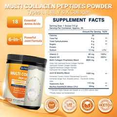 DRFOSTER collagen powder scoop resting in jar for precise daily serving
