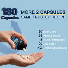 DRFOSTER Probiotics 24 strains label highlights diverse gut flora support