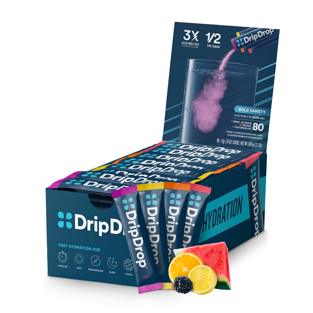 DripDrop Hydration Watermelon packet for quick on-the-go hydration during workouts.