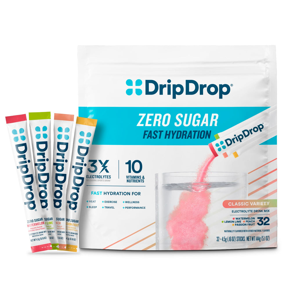 DripDrop sugar-free hydration lemon lime pack for quick electrolyte replenishment on the go
