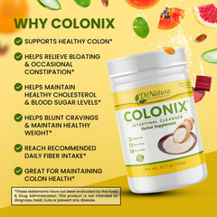 DrNatura Colonix daily-serving scoop demonstrates convenient daily fiber routine