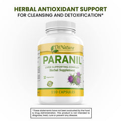 DrNatura Paranil bottle back detail highlighting ingredients and dosage.