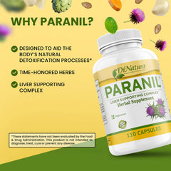 DrNatura Paranil label detail with nutrition facts and transparency.