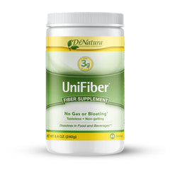 DrNatura Unifiber bottle and packaging shown for easy daily use and portability.