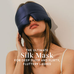 DROWSY silk sleep mask with adjustable strap ensuring secure lash comfort