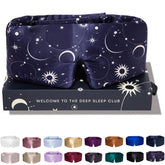 Drowsy Silk Sleep Mask with face-hugging silhouette for total darkness and luxury.