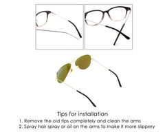 DS Distinctive Style puntas-patillas-1-0-1-5mm: colocación fácil en gafas finas.