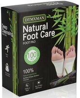 DtMxMan bamboo foot pads packaging, ready for nightly use.