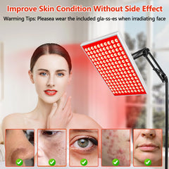 DUGSDG red-light therapy lamp side profile showing adjustable neck