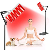 DUGSDG red light therapy panel with stand, front view for home full-body sessions