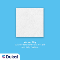 Dukal 2-ply non-woven pad closeup highlighting a durable, absorbent wipe.