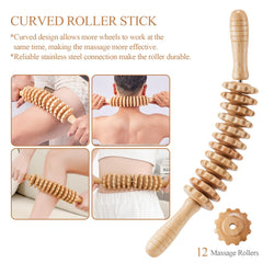 Dukucr curved roller massager for multi-wheel, deeper tissue massage.