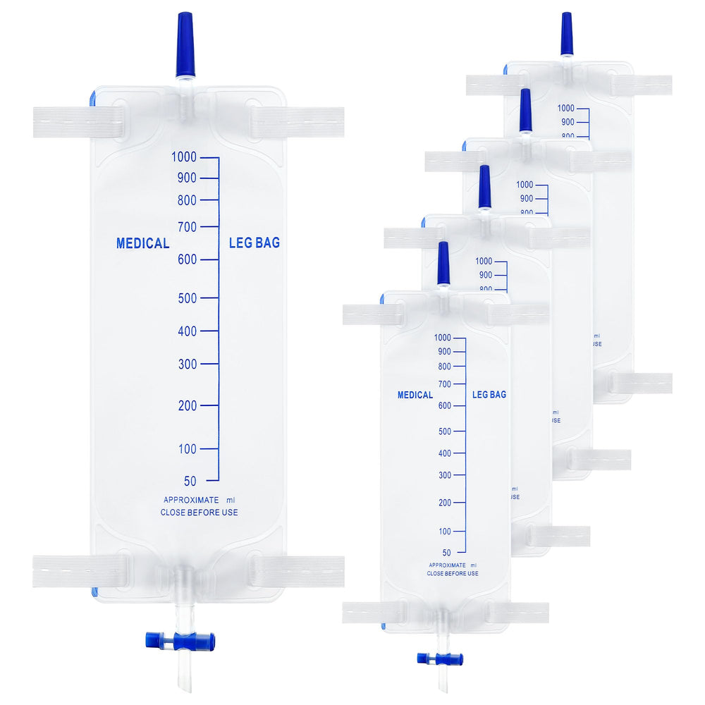 Dunkive leg bag showing 33oz capacity for extended wear and discreet collection