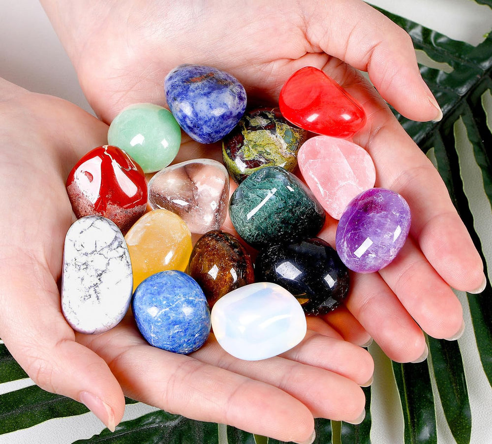 DUQGUHO crystal stones held in hand for calming meditation