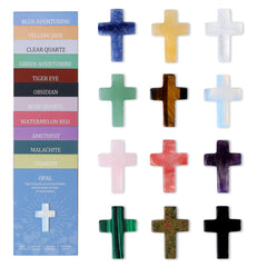 DUQGUHO pocket cross crystals set with 12 vibrant gems for keepsakes
