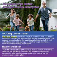 duwhot Calcium Citrate Gummies pour from bottle emphasizing blueberry flavor and easy dosing