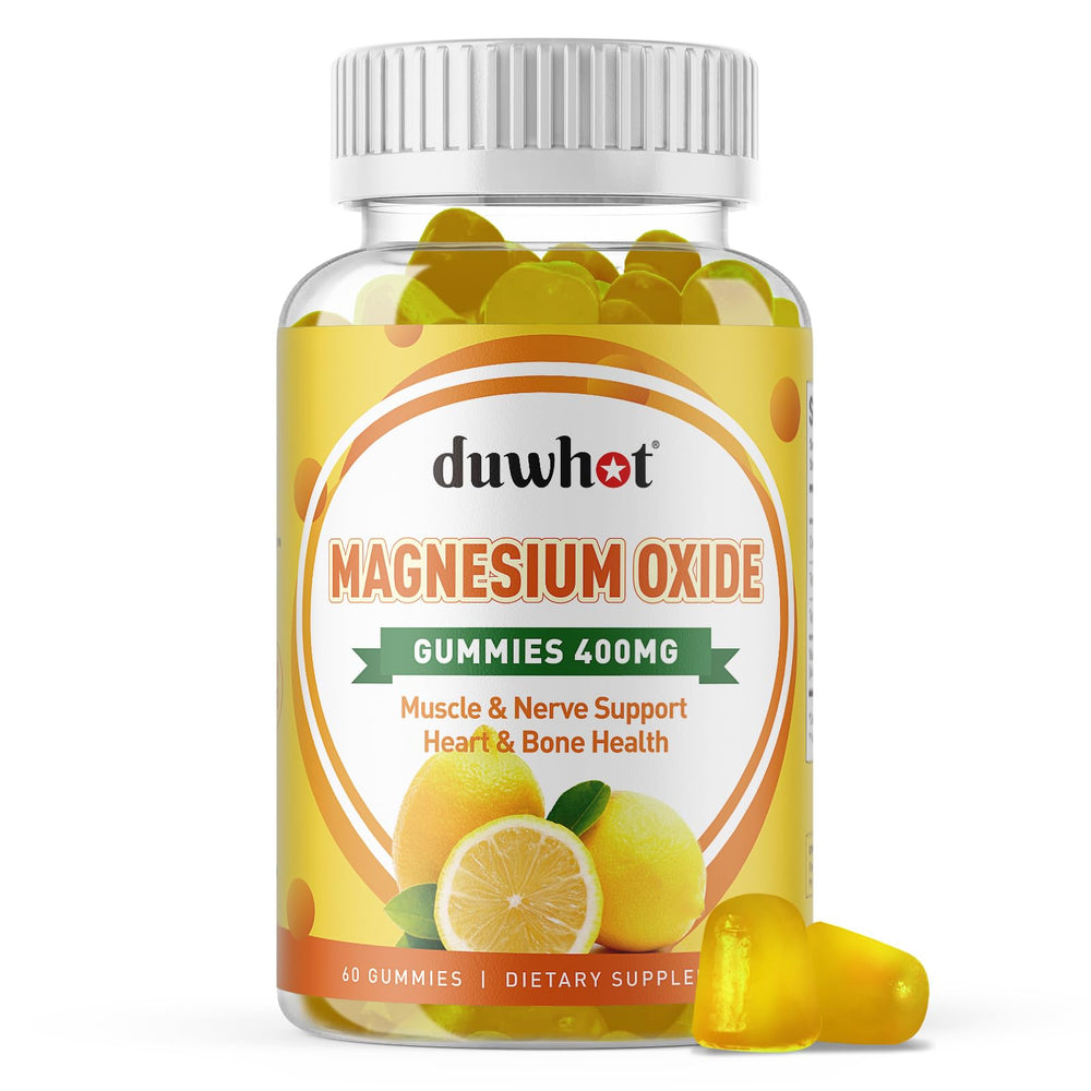 Duwhot Magnesium Oxide Gummies jar for daily wellness with lemon flavor