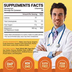 Duwhot Magnesium Oxide Gummies lemon flavor bite close-up for easy chewing