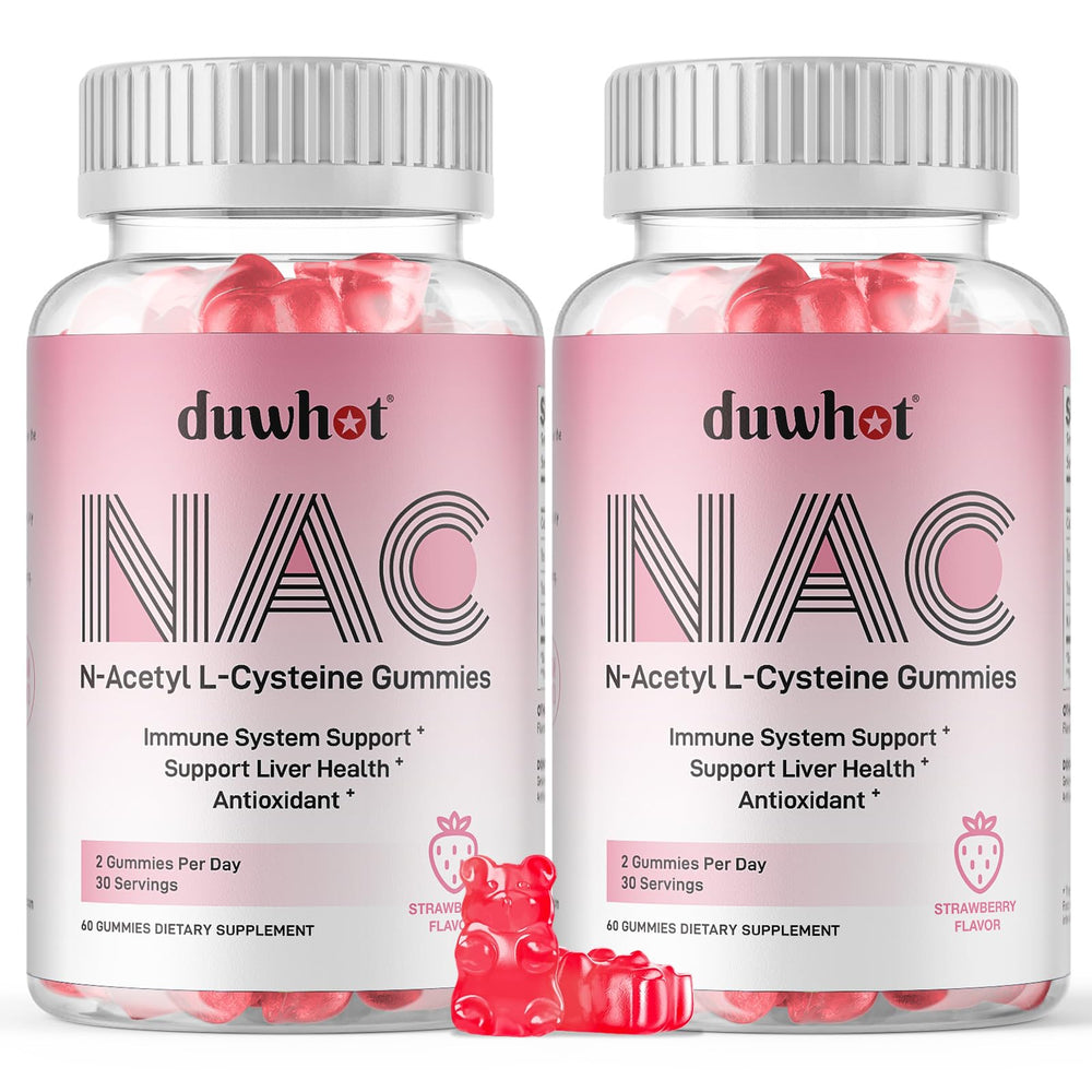 duwhot NAC gummies bottle on counter highlighting daily antioxidant and immune support