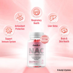 duwhot NAC gummies strawberry finish suggests tasty, adults-and-kids friendly routine