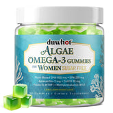 duwhot vegan omega-3 gummies bottle-front shows a 60-count pack for daily use